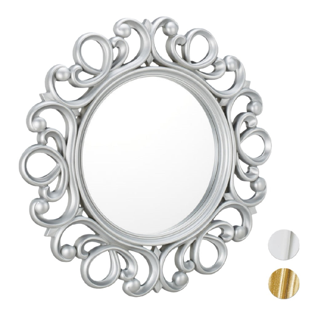 Espejo de pared redondo con marco decorativo clásico